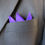 Thumbnail: Pocket Square made from Vintage Japanese Kimono / Meisen / Purple Stripe