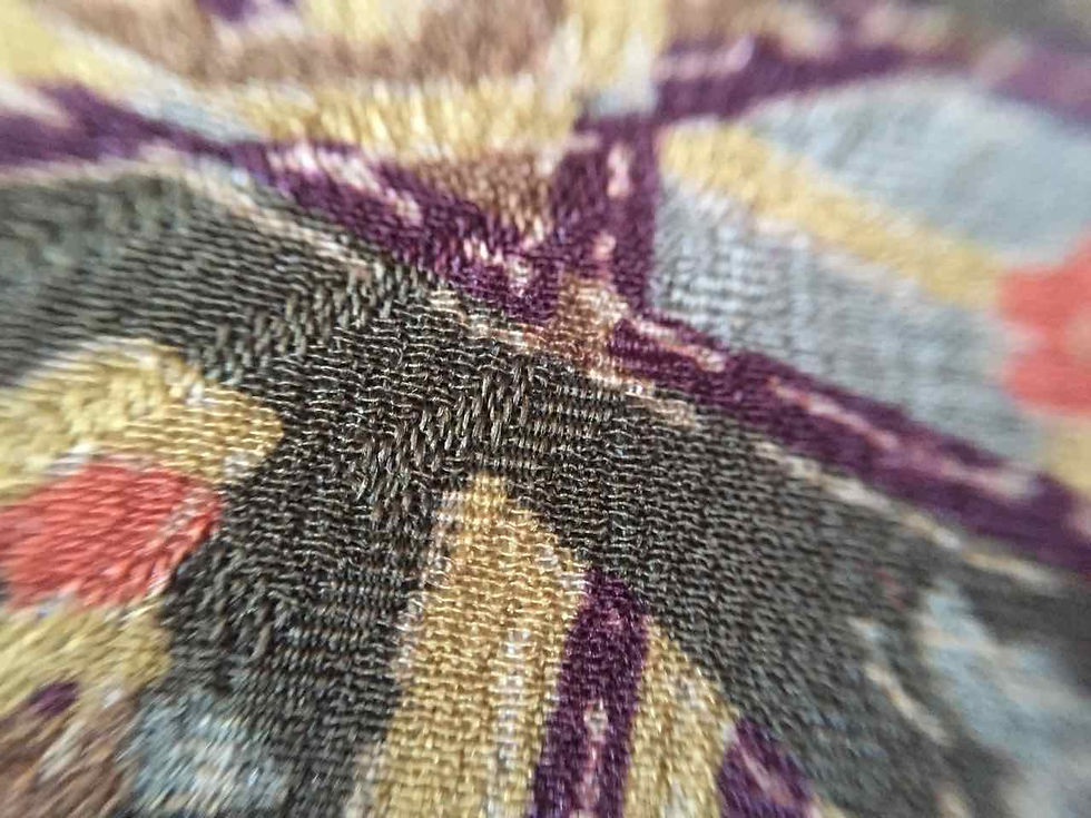 Thumbnail: Bow Tie made from Vintage Japanese Kimono / Mon-Kinsya / Green