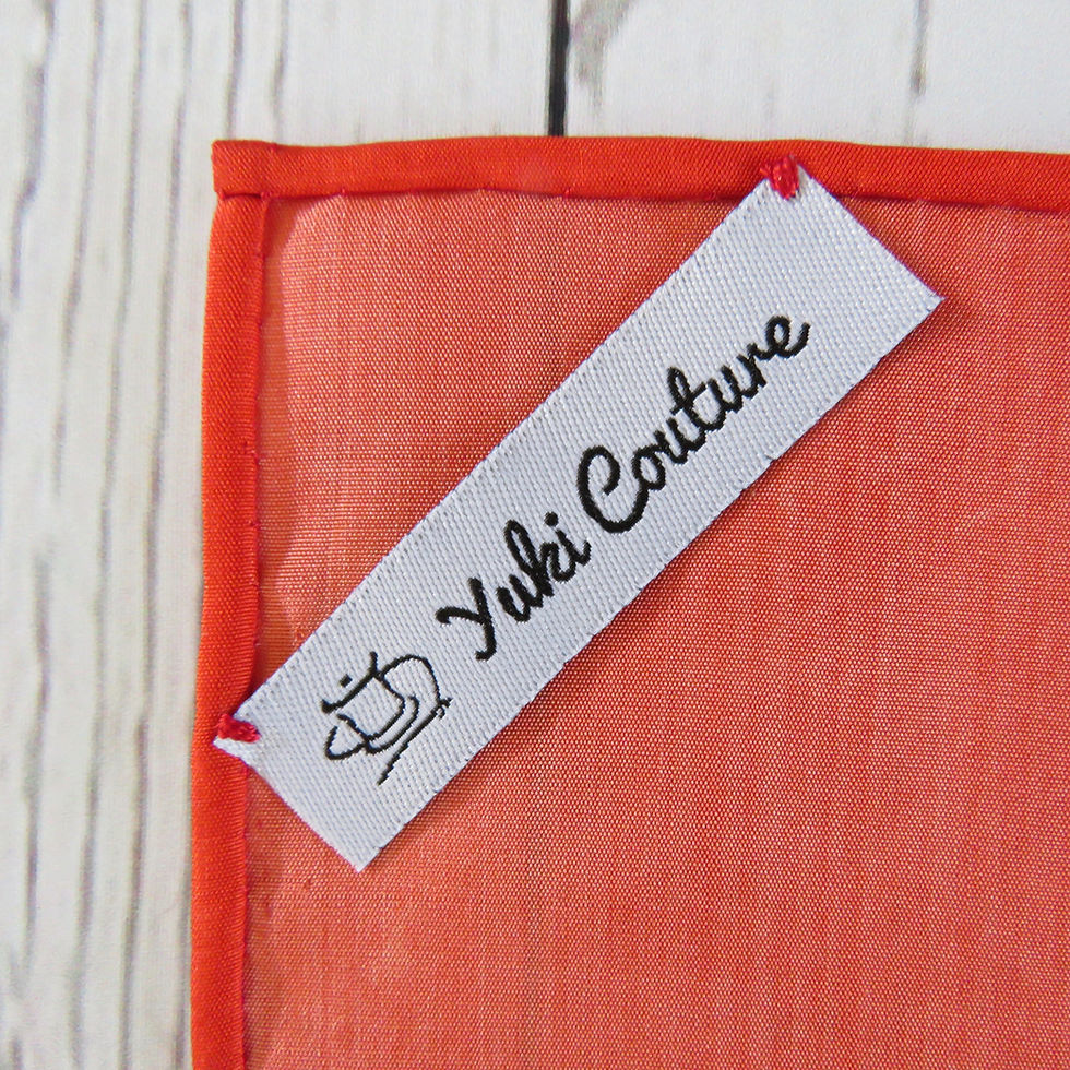 Thumbnail: Pocket Square made from Vintage Japanese Kimono / Red / Phenix