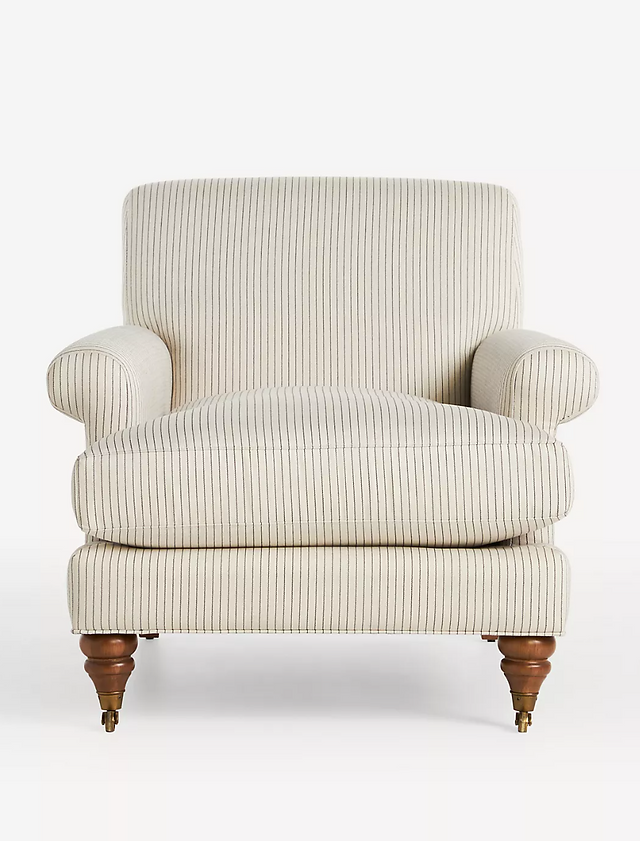 Sorrento Stripe Willoughby Chair in Chambray Stripe