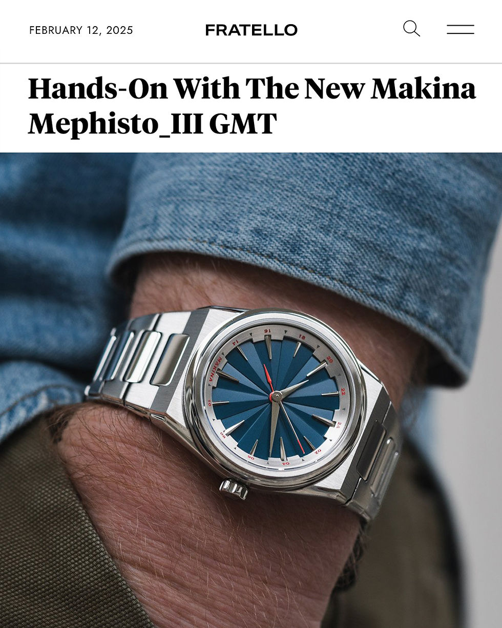 Fratello Watches writes a hands-on article on Makina Watches' Mephisto GMT.