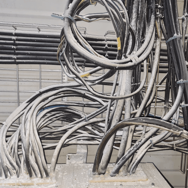 Photo avant / après nettoyage cryogénique cables électriques