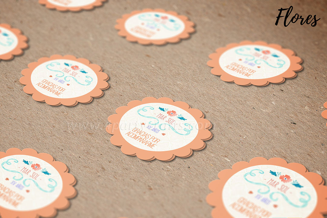 Paquete stickers (calcomanías) flores