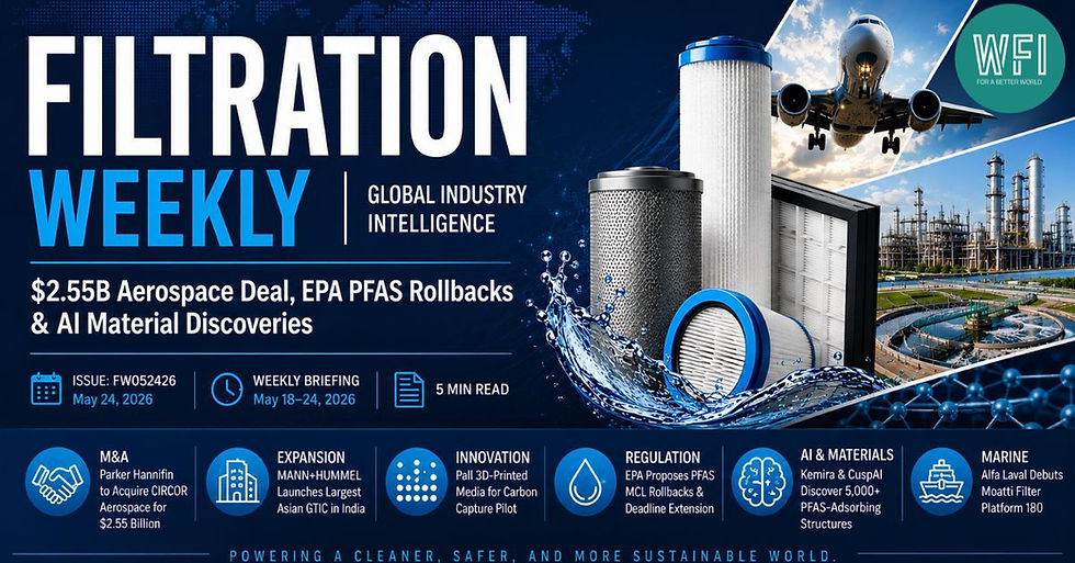 FILTRATION WEEKLY: $2.55B Aerospace Deal, EPA PFAS Rollbacks & AI Material Discoveries