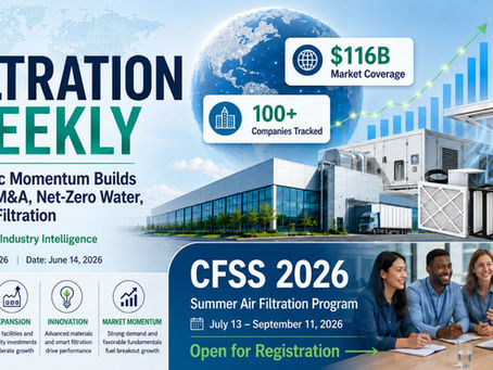 FILTRATION WEEKLY: Strategic Momentum Builds Across M&A, Net-Zero Water, and Air Filtration
