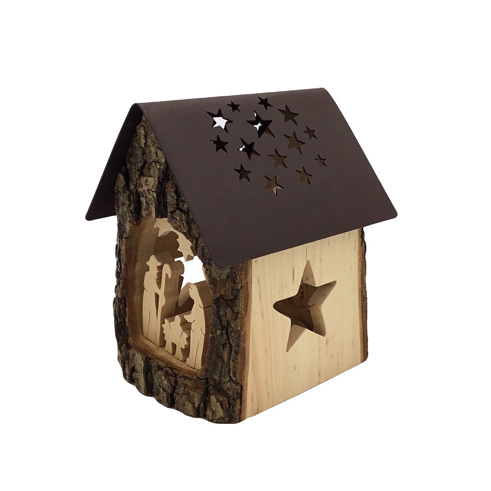 Miniatura: CASETTA PRESEPE IN LEGNO artigianale