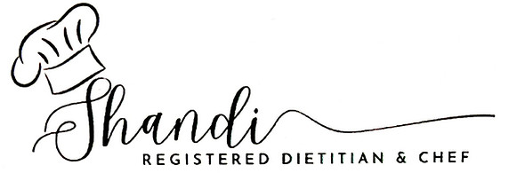 Chef Hat over the words Shandi Registered Dietitian & Chef
