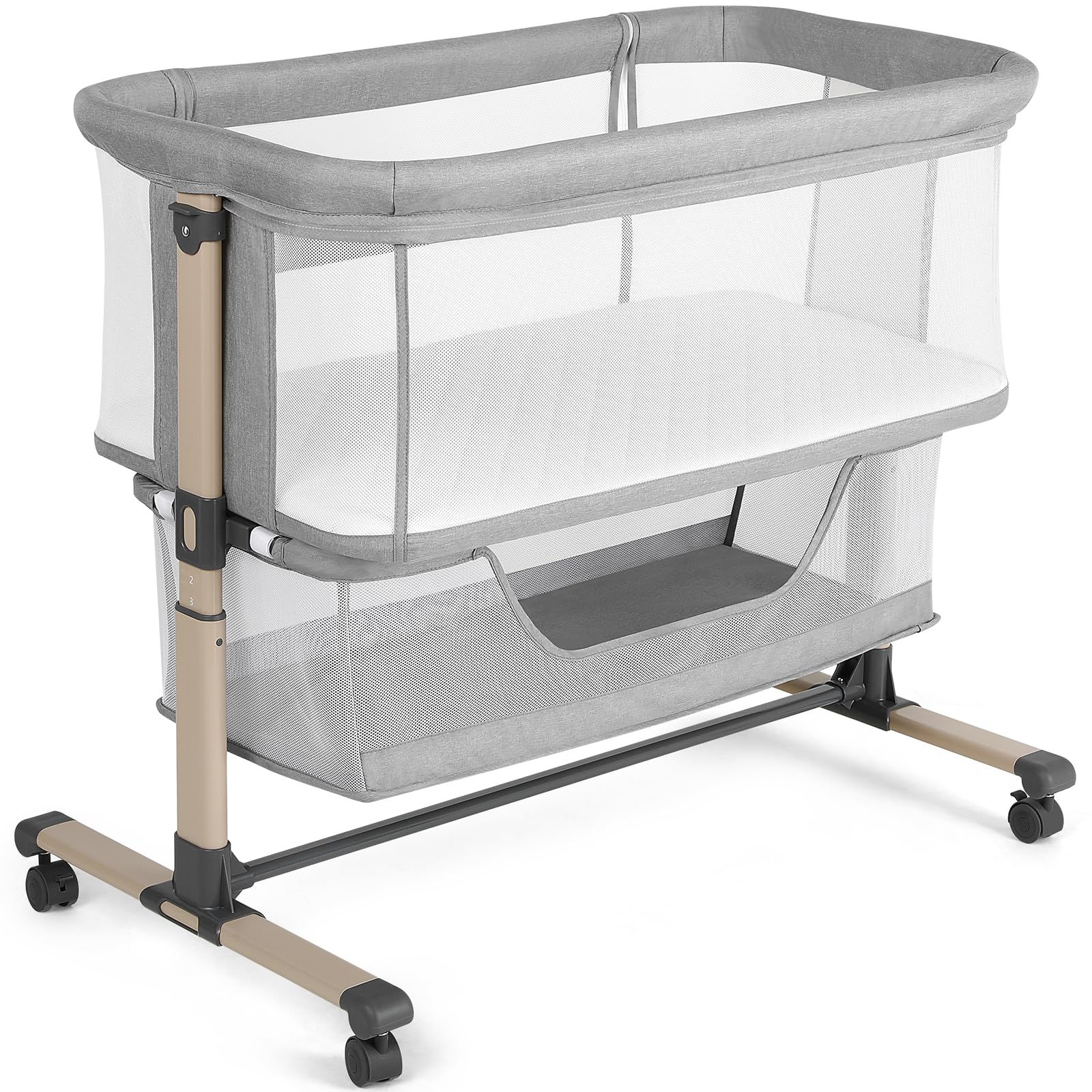 Cowiewie Bassinet Bedside Sleeper, Portable, Breathable
