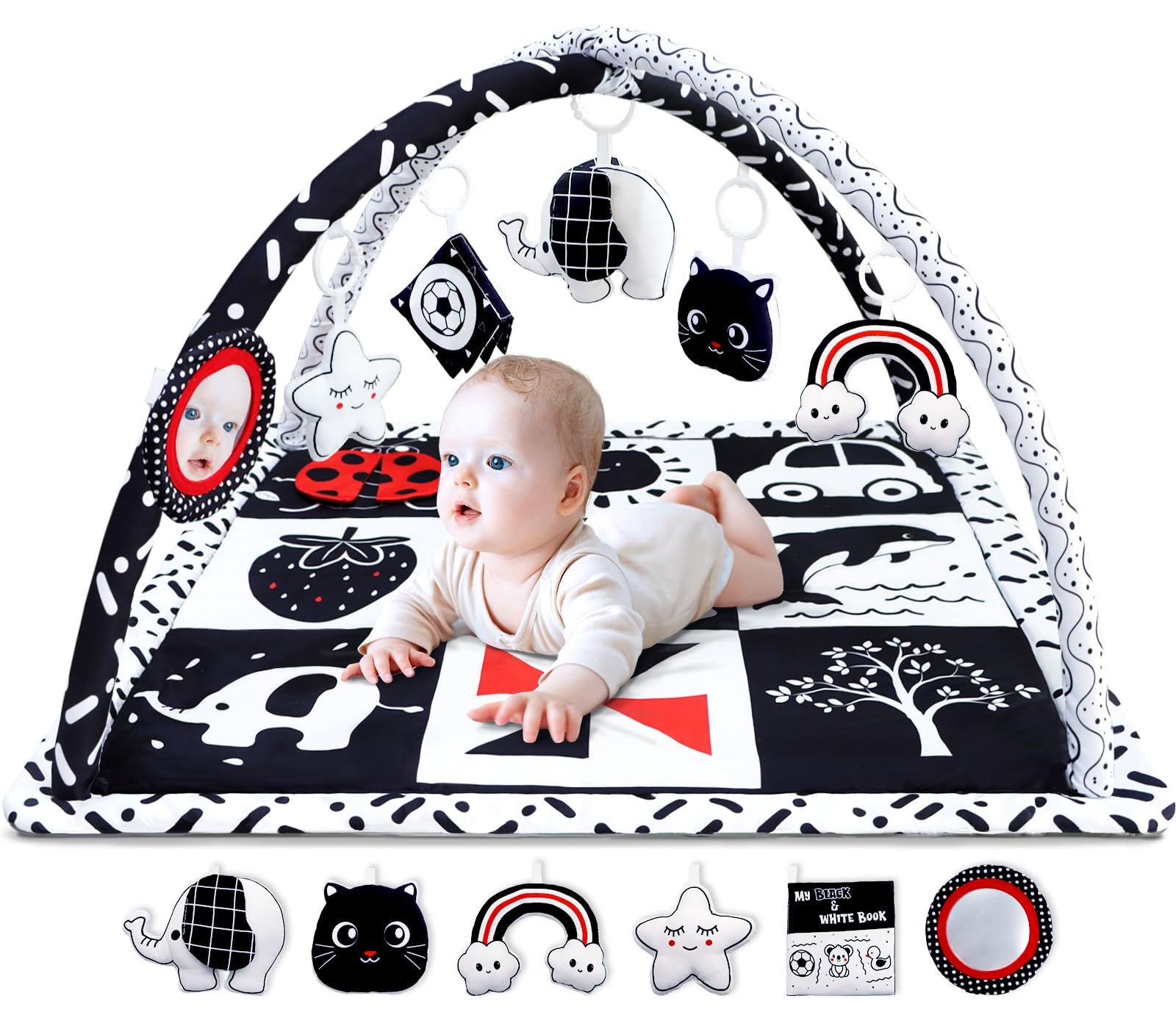 Poycuna Black and White Baby Gym Play Mat