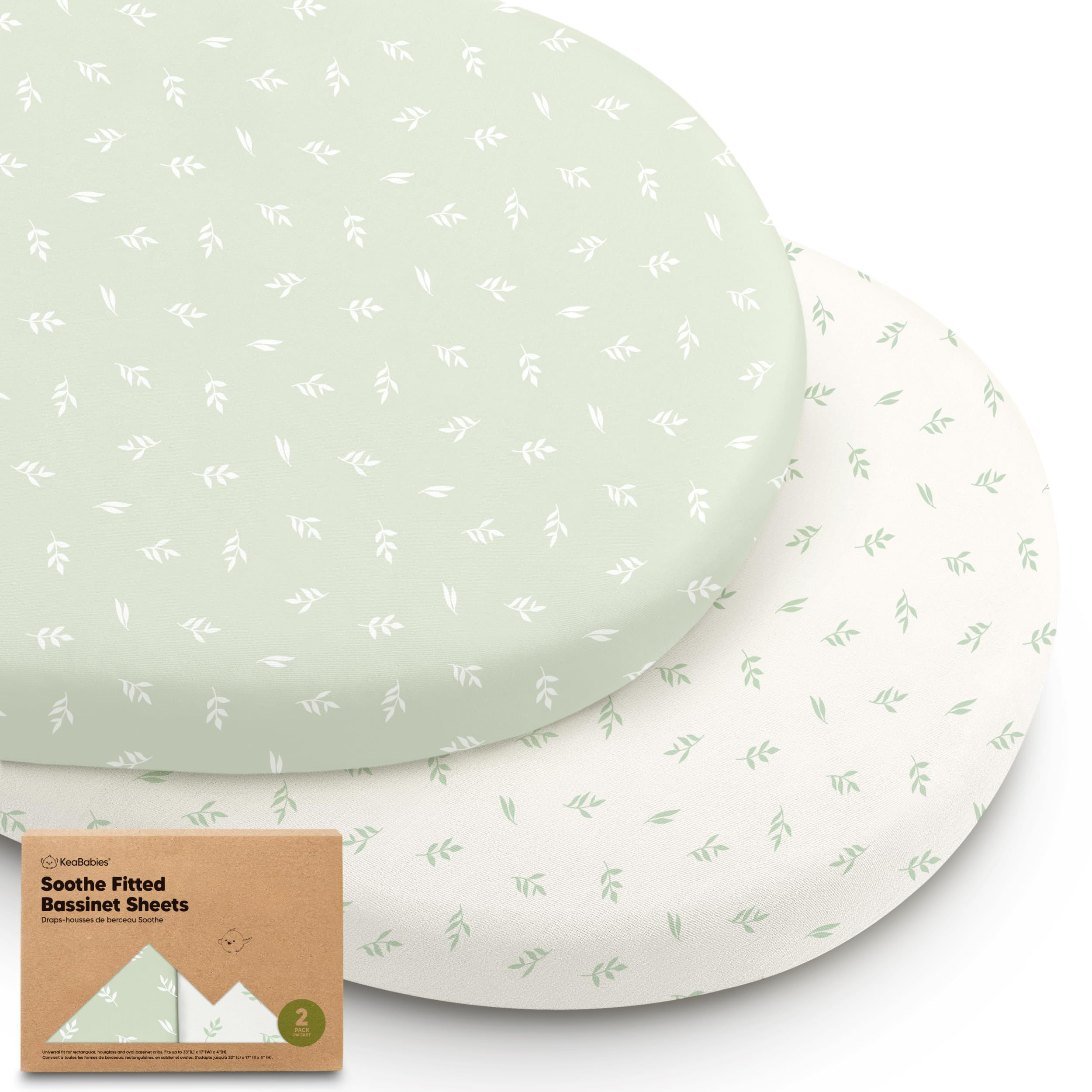 2-Pack Organic Baby Bassinet Sheets Boys, Girls