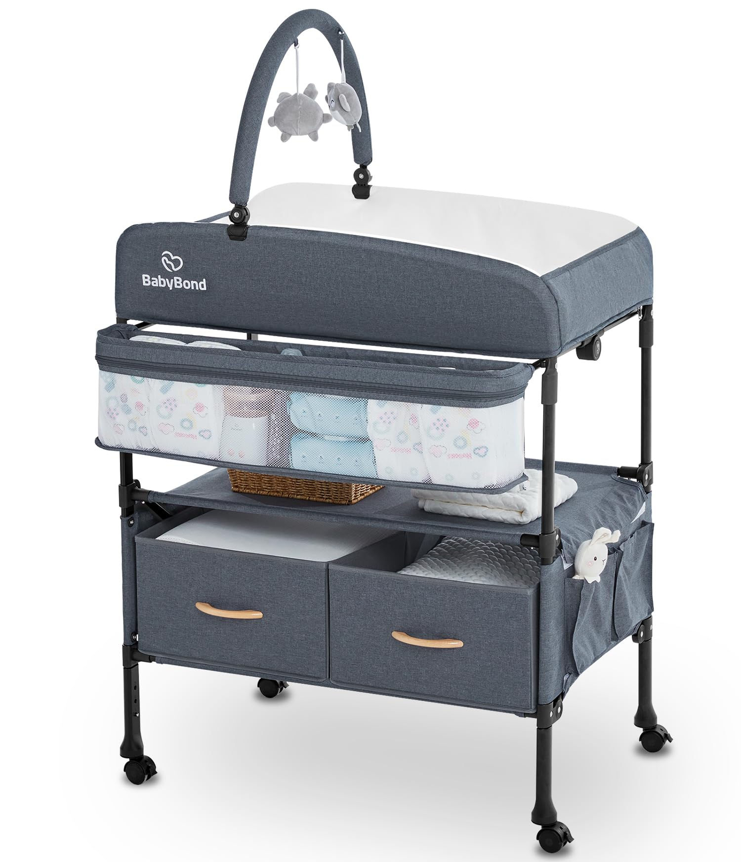 BabyBond Portable Baby Changing Table with 2 Storage Baskets