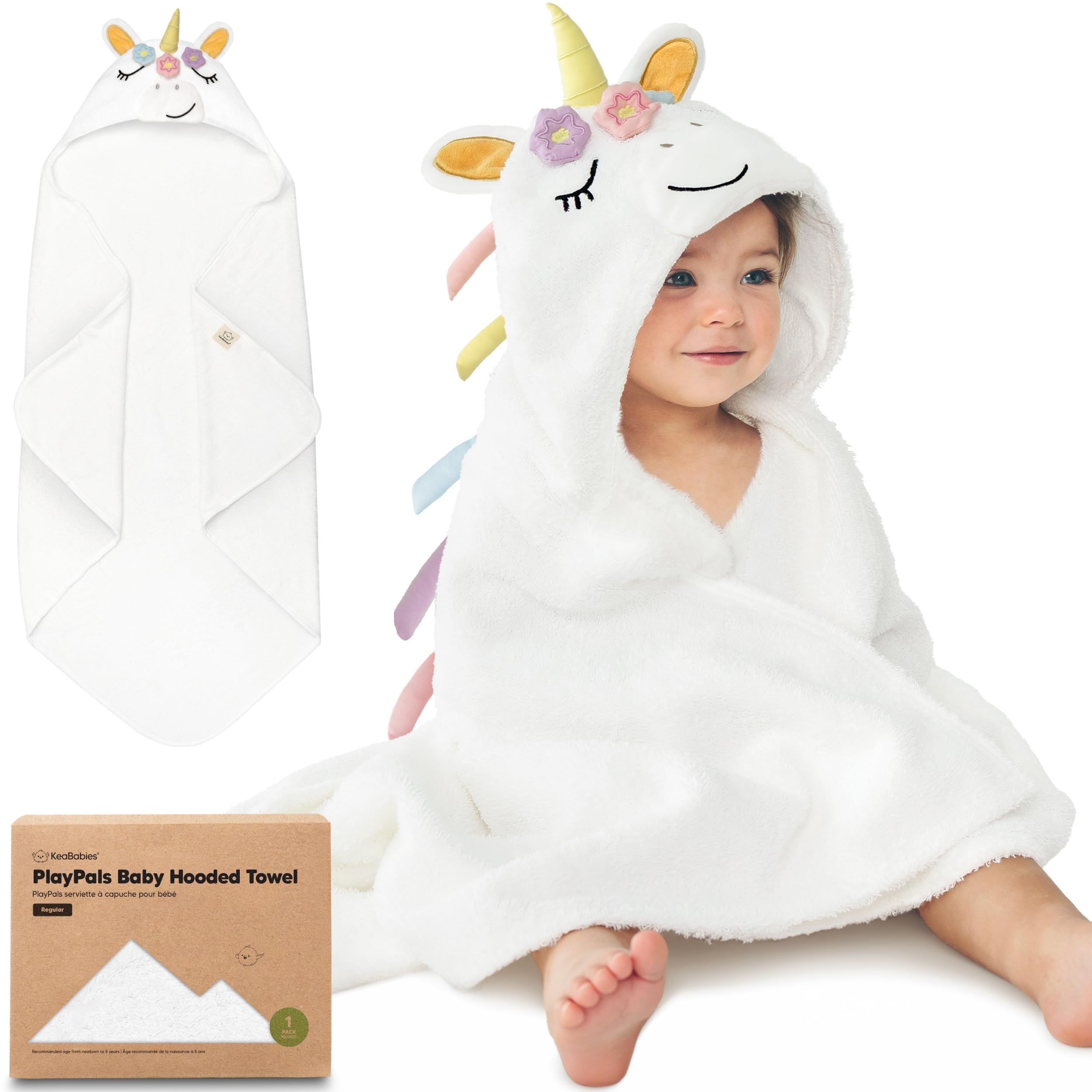 KeaBabies Organic Baby Towel with Hood for Girls, Boys