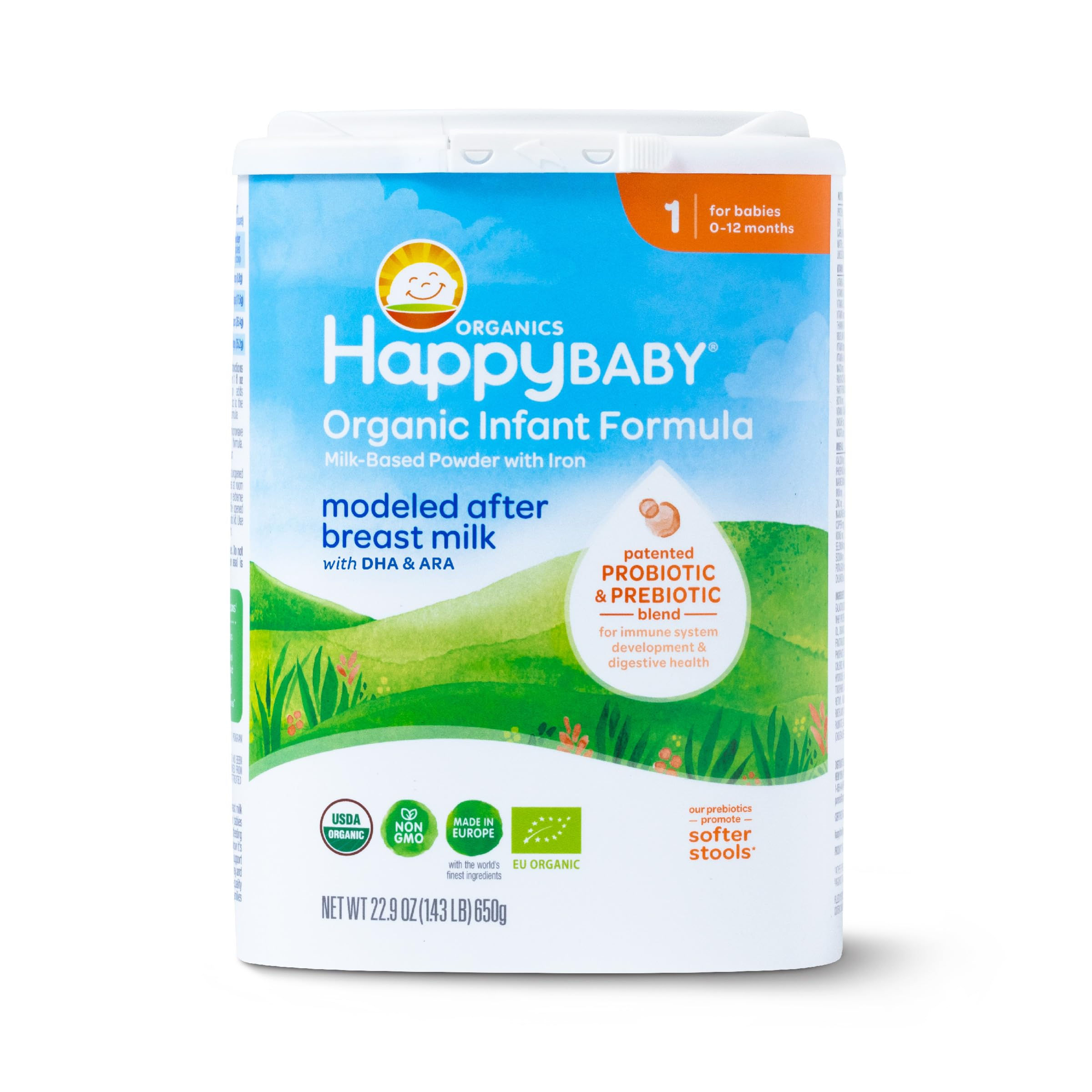 Happy Baby Organics Stage 1 Infant Formula, 0-12M