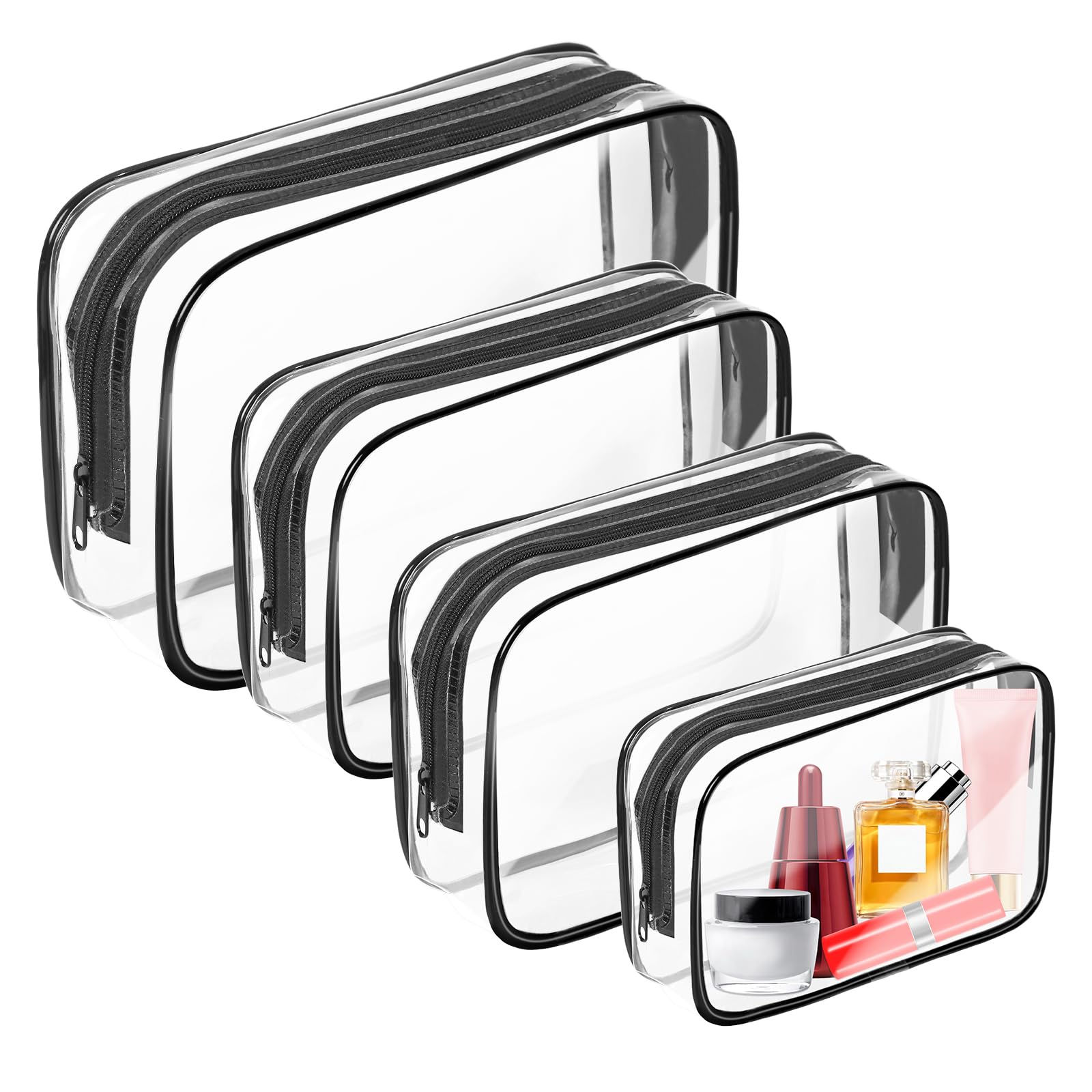 AURUZA Clear Makeup Bag,Portable Travel Toiletry Bags