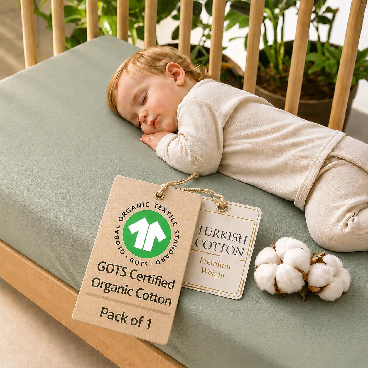 Bunnyjik Signature Crib Sheet - Organic Heritage Turkish Cotton