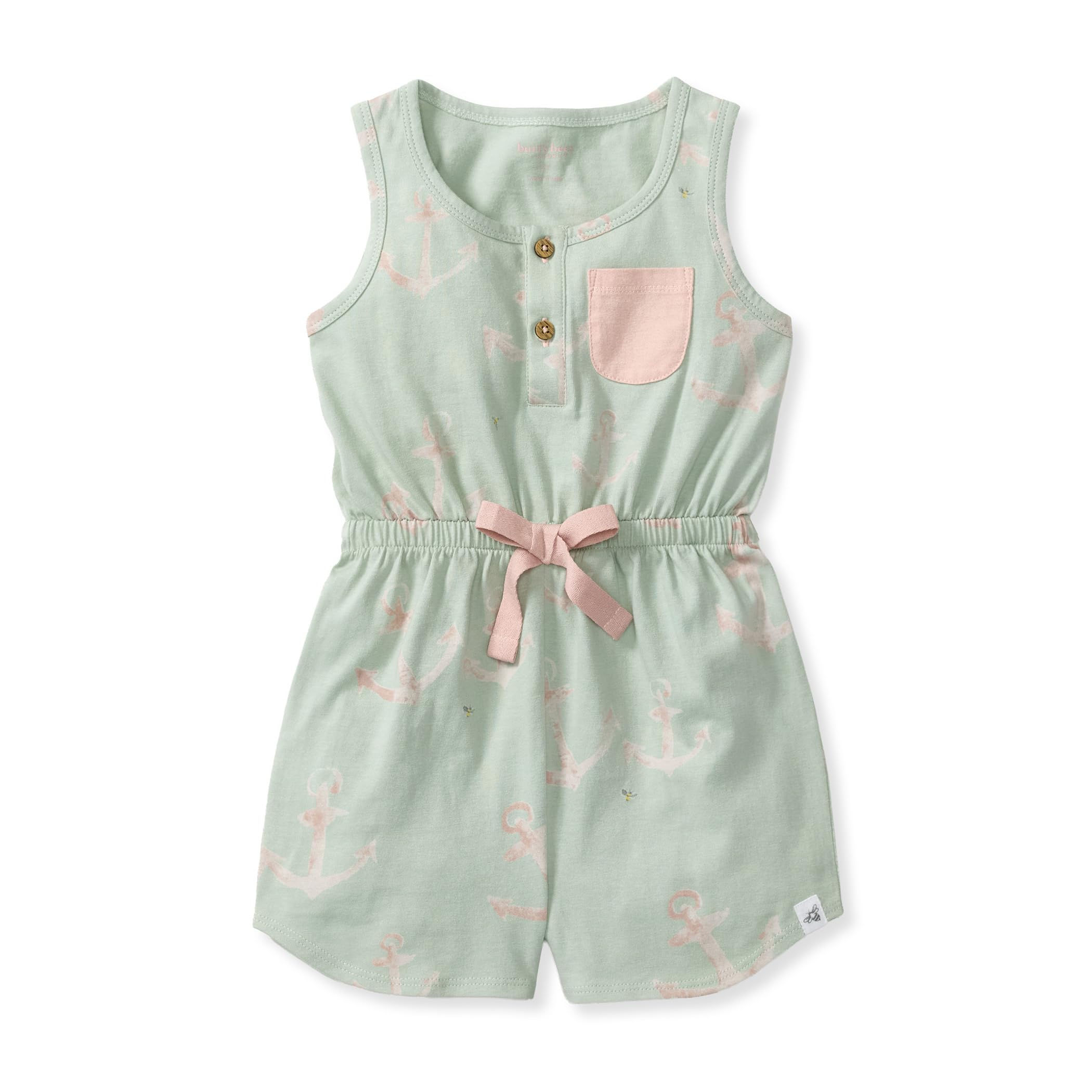 Burt's Bees Baby Baby Girls Rompers, One Piece Organic cotton Jumpsuits