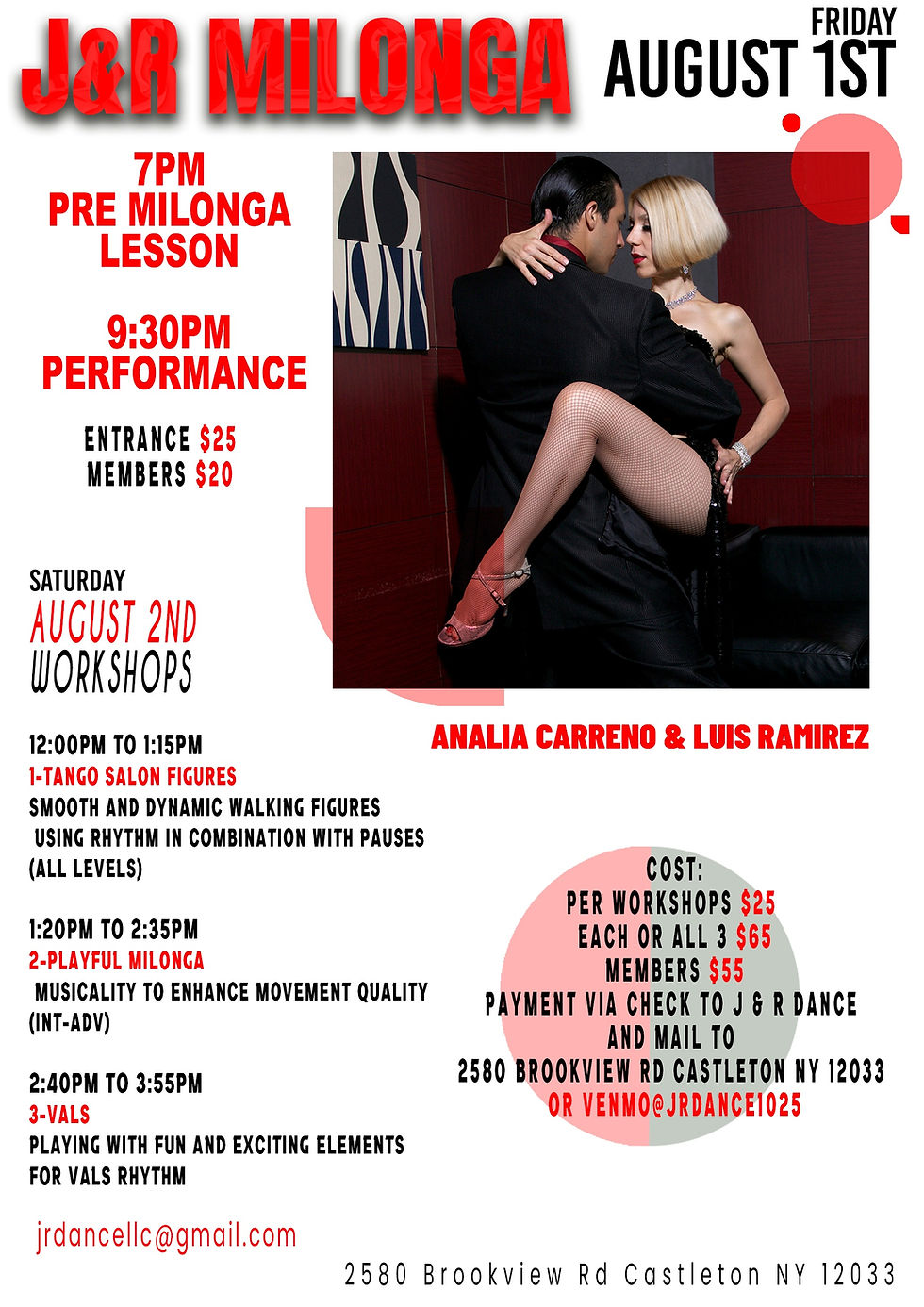 J & R Dance Hosting Argentine Tango with Luis and Analia
