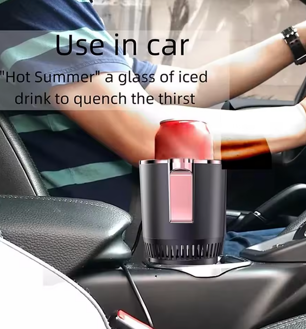 Miniatura: Refrigerador aquecedor de copo de carro 2 em 1, suporte de copo de carro intelig