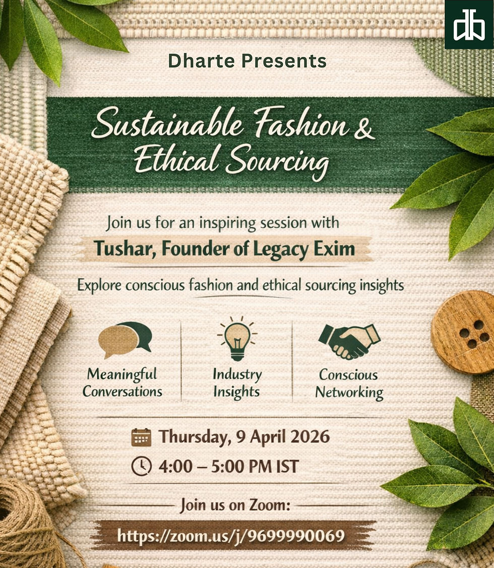 Dharte Networking: Sustainable Fashion & Ethical Sourcing With Tushar 