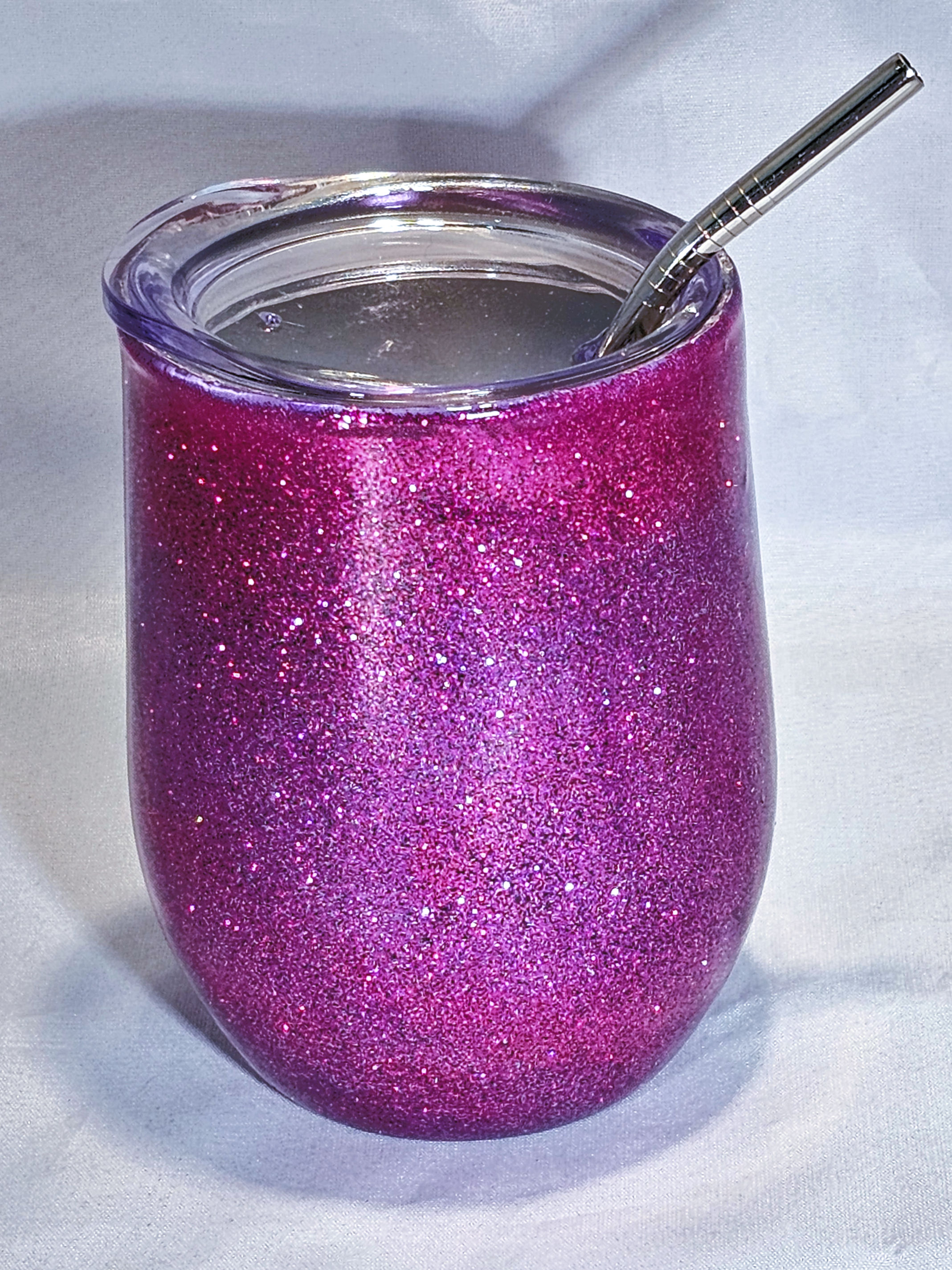 Bling Bling Pink Glitter 12 oz Insulated Wine/Drink Tumbler