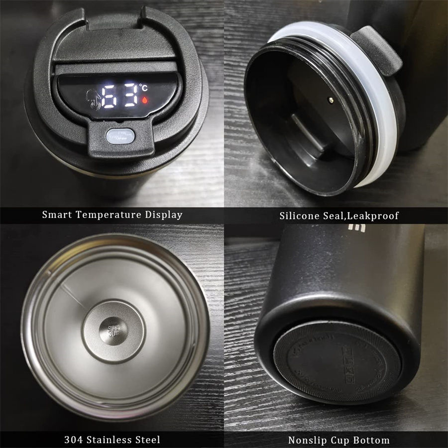 Thumbnail: Stainless Steel Smart Coffee Tumbler Thermos Cup with Intelligent Temperature Di