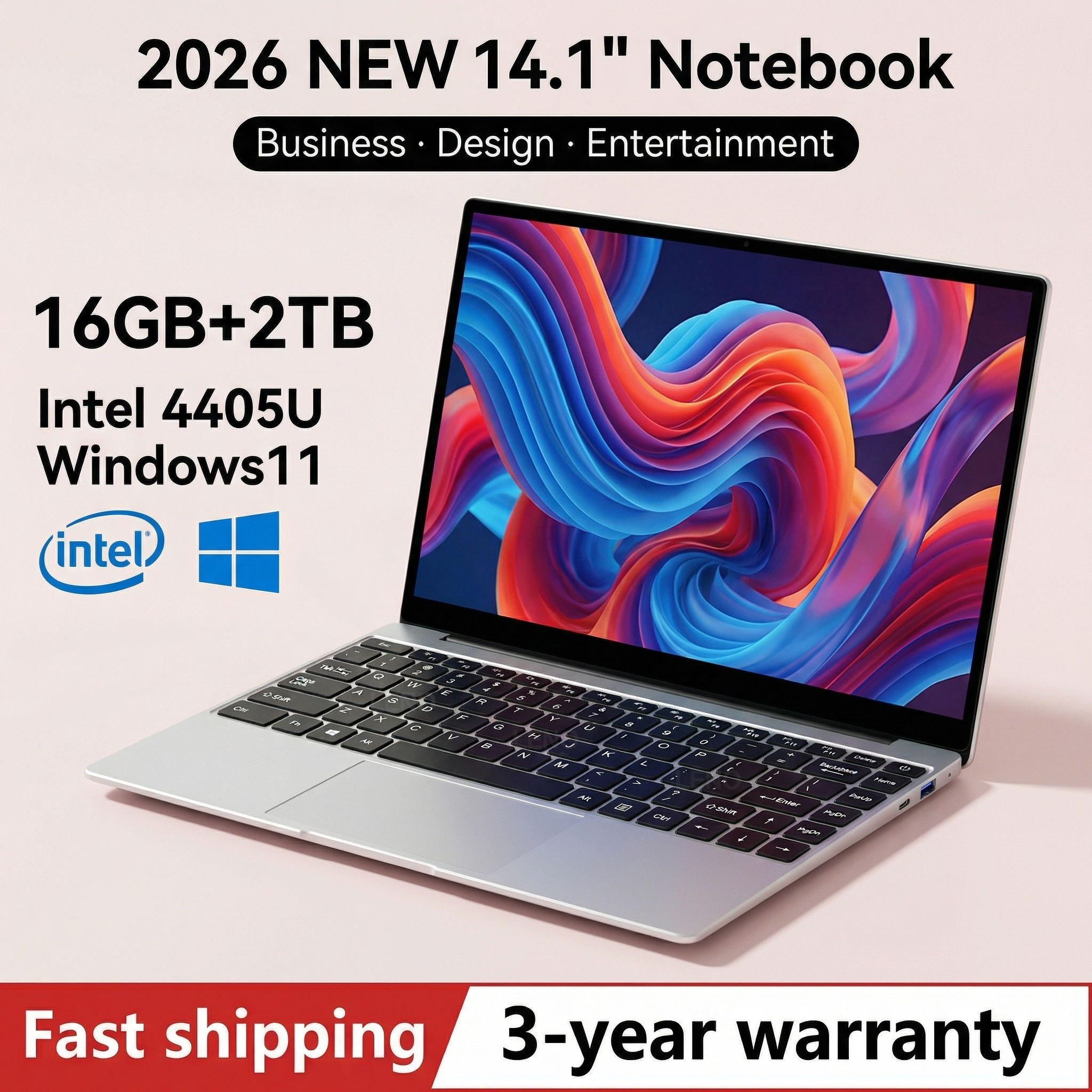LENO 14.1"Ultra Slim Laptop Windows11 16GB 2TB SSD Gamer Notebook Intel 4405U 19