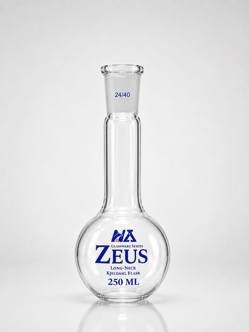 Thumbnail: ZEUS Long-Neck Kjeldahl Round Bottom Flask – 250 ML
