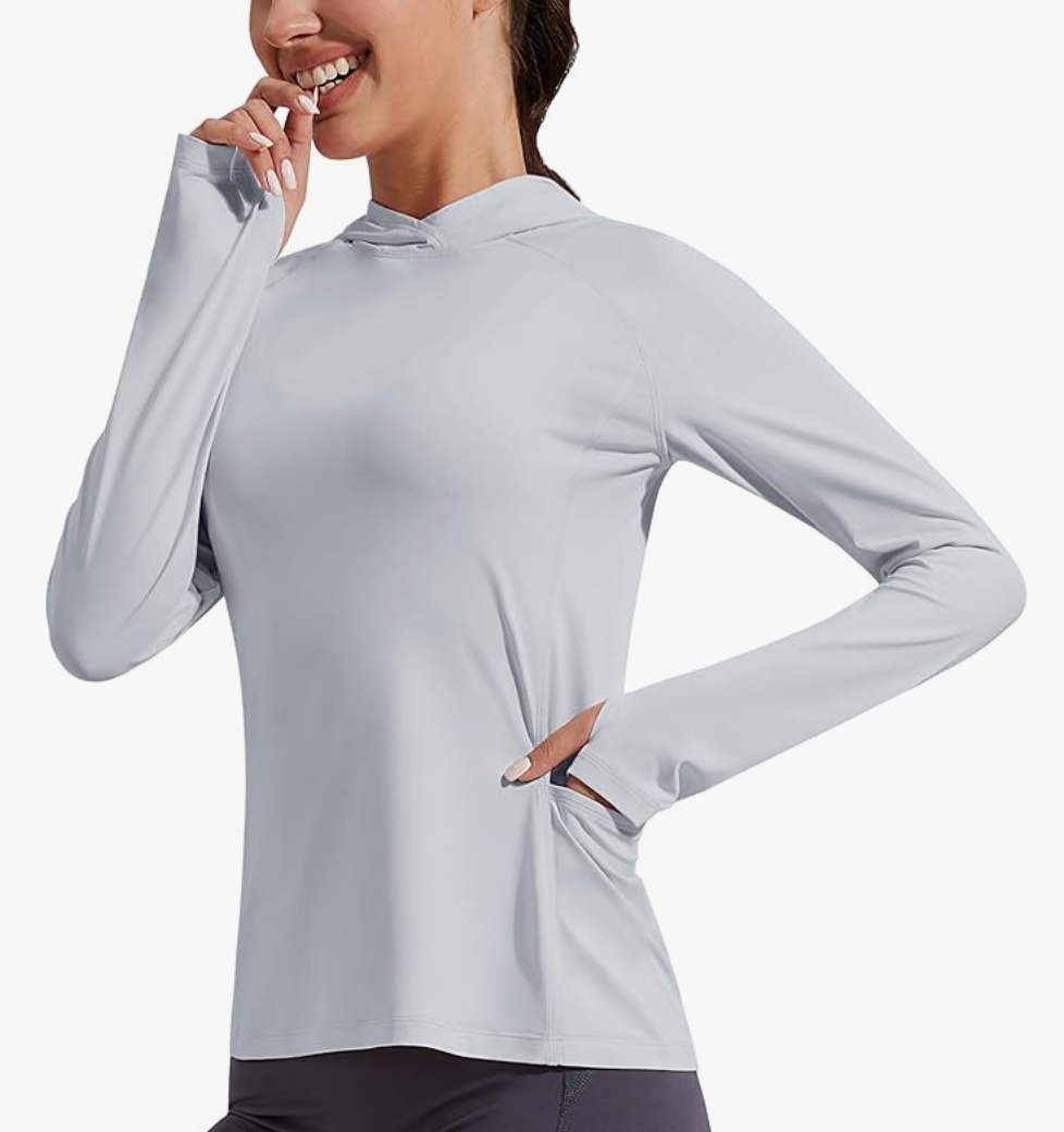 woman wearing pioneer camp hoodie