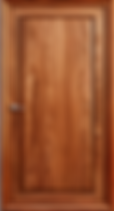 Wooden door with silver handle, brown frame and details. HOME. My Site 1