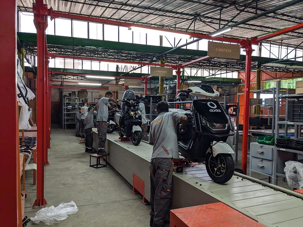 Electric 2-Wheeled Manufacturing at Dodai Facility: Photo Provided by Dodai