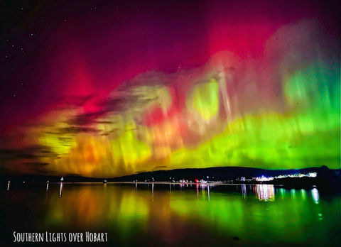 The Aurora Australis lights up sky over Southern Tasmania