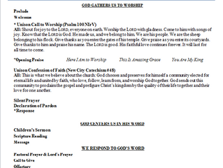 Bulletin for Sunday November 26, 2017