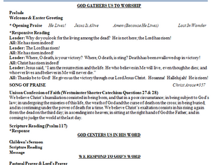 Bulletin from April 1, 2018 "Easter Sunday"