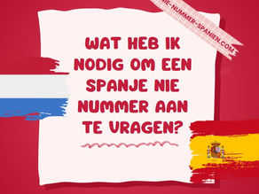 Afbeelding met Spaanse en Nederlandse vlag en een infotekst voor een blogpost over NIE nummer aanvragen Spanje