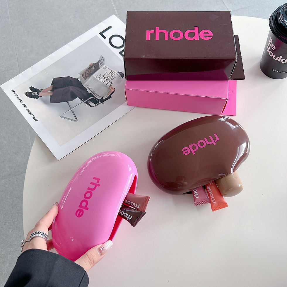 Thumbnail: Rhode Lipstick Storage Box With Packaging Oval Organizer Case Silicone Pouch Box