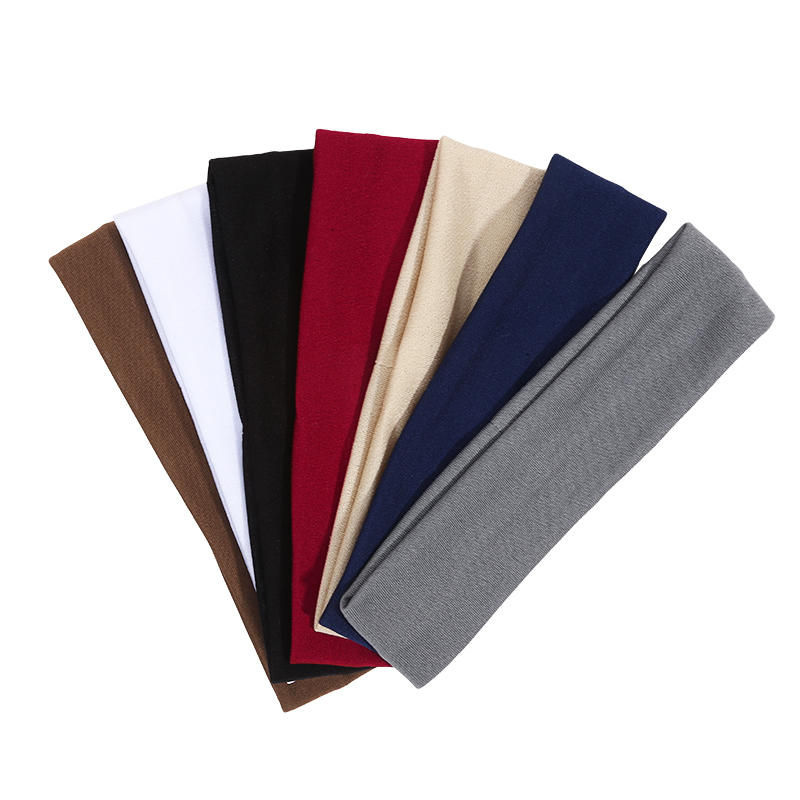 Thumbnail: 7Pcs Solid Color High Elasticity Headbands Yoga Exercise Headband Hair Accessori