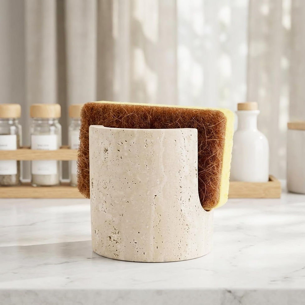 Shop here: Natural Travertine Sponge Holder