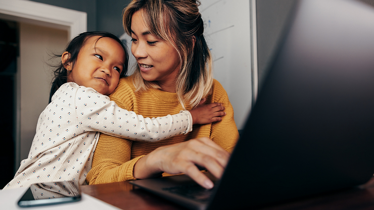 lady working with her daughter