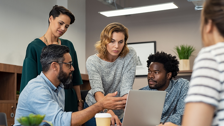 diverse team having passive and aggresive expression