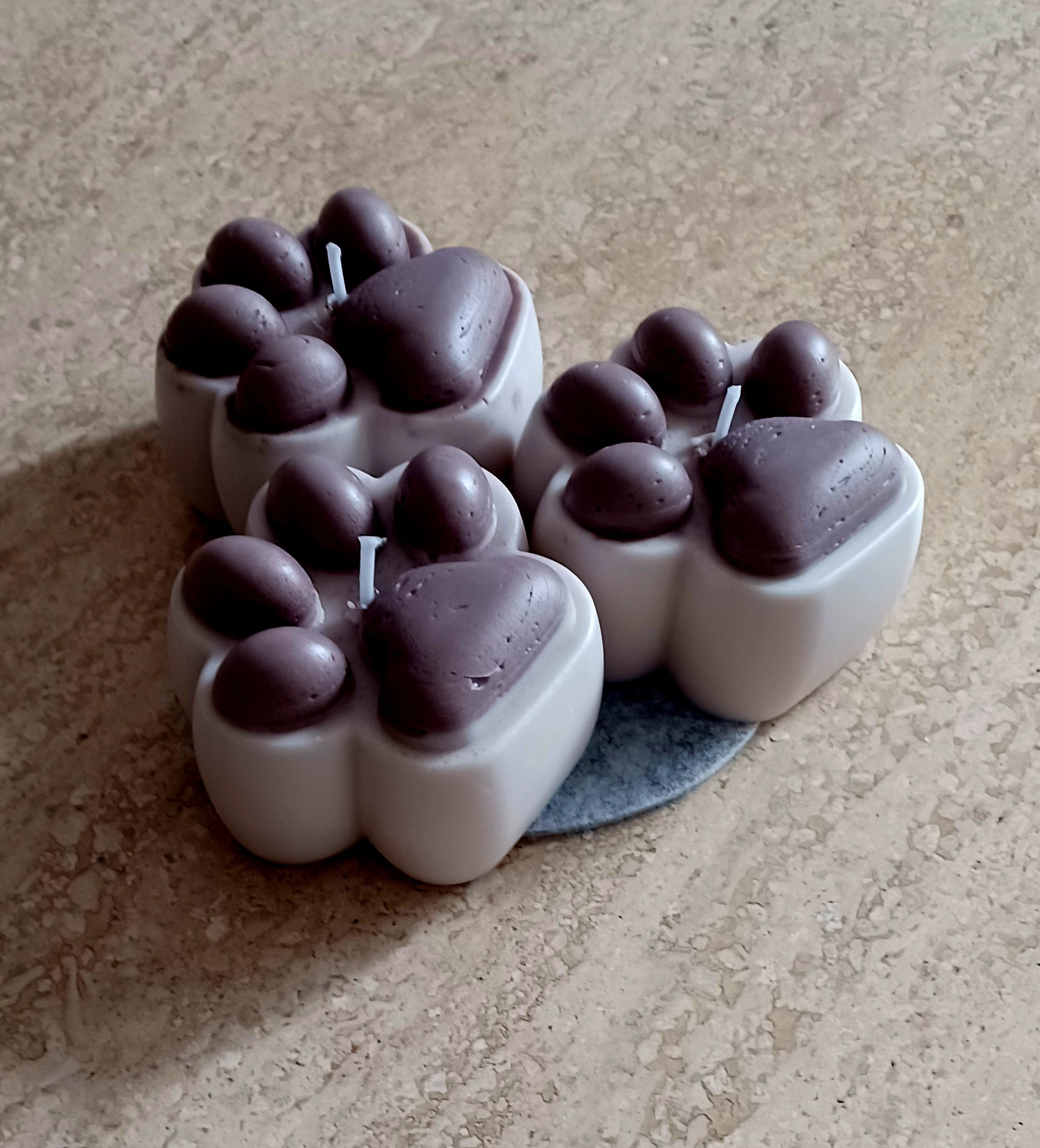 Cute Pet Paw Candles x 3