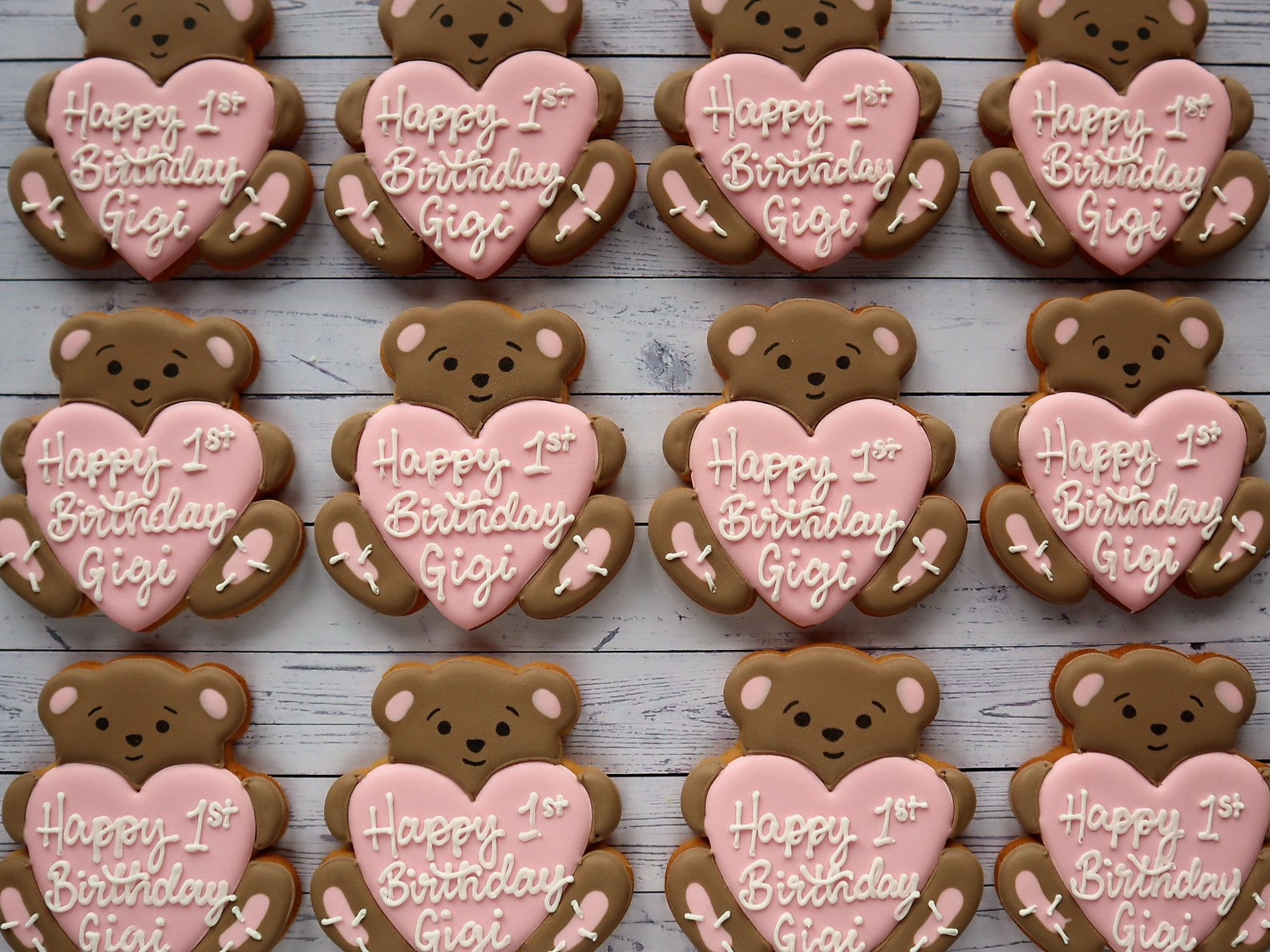 Heart Bear Individual Biscuits