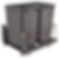 trash can double 35 qt silver