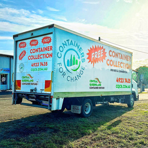 A truck with large scale branding.