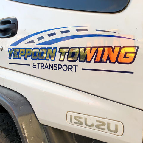 Yeppoon Towing and Transport decal on a truck.