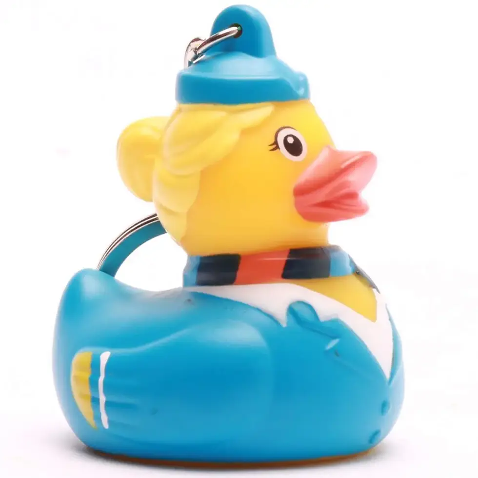 Thumbnail: Flight Attendant Rubber Duck Keychain (light blue)