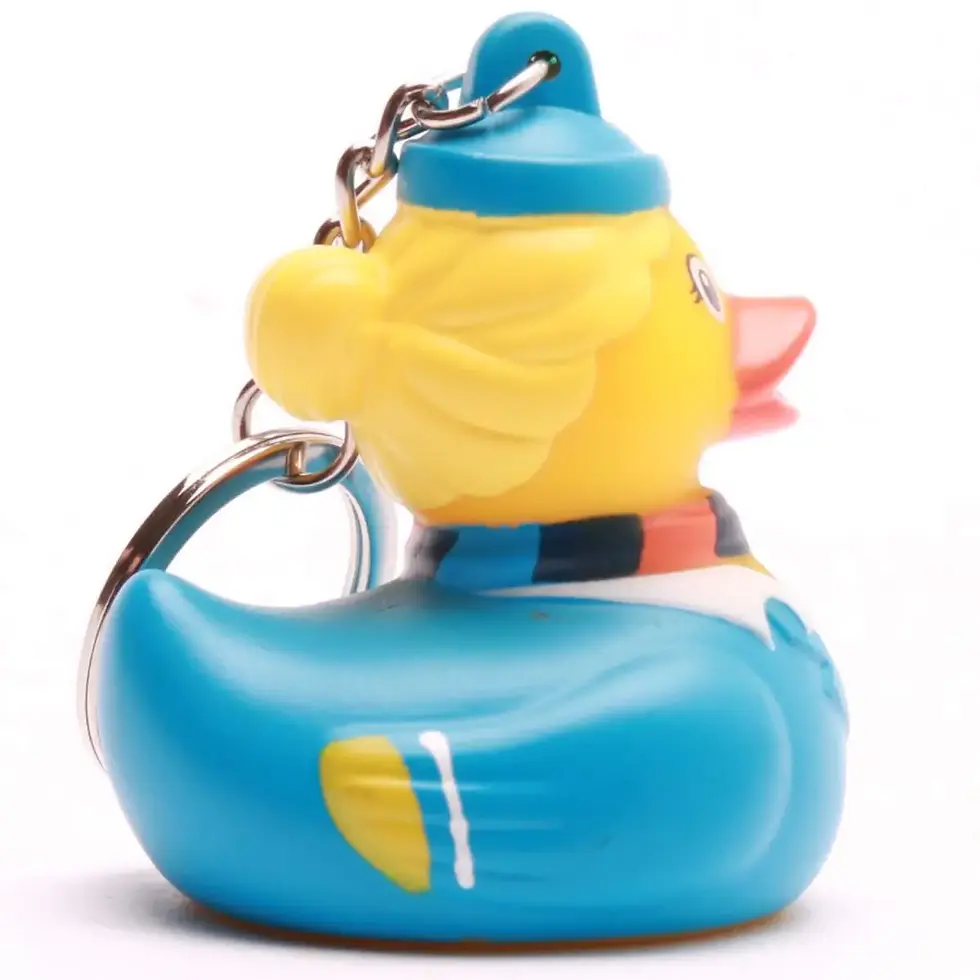 Thumbnail: Flight Attendant Rubber Duck Keychain (light blue)