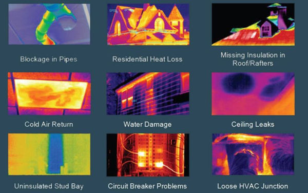 Thermal camera imaging used to detect water damage, missing insulation, water leaks and more