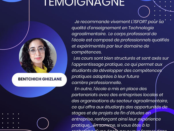 Témoignage de Mme Bentchich Ghizlane