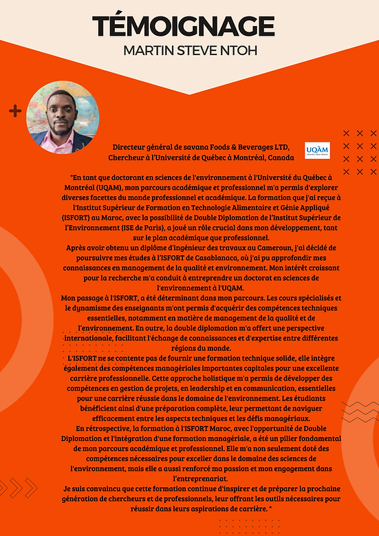 Témoignage Martin ntoh isfort maroc