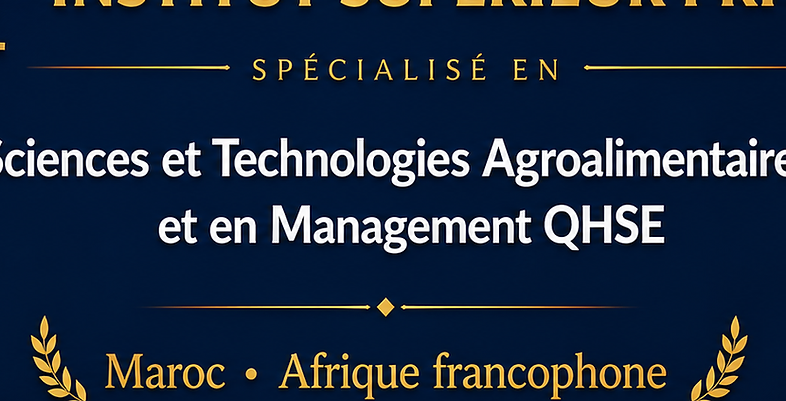 1er institut agroalimentaire et QHSE maroc isfort